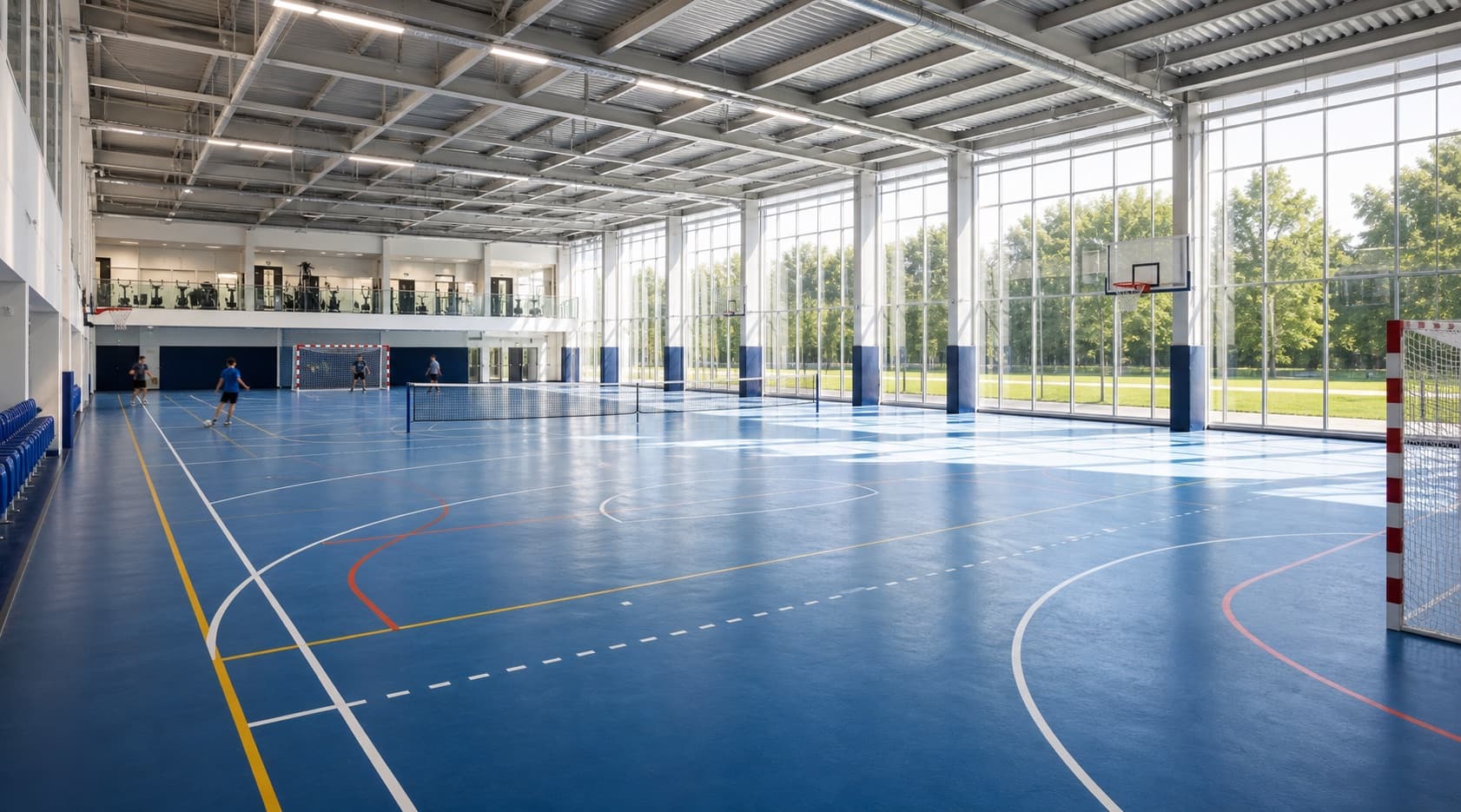 Bright indoor multi-sport facility managed through Joga